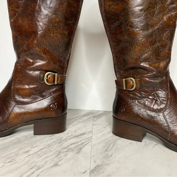 New! Born Gibb Knee High Brown Leather Boot 7M