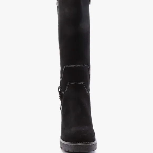 New Bos. &amp; Co. Navy Suede Shearling Lined Waterproof Fashion Boots, Size 38- 7.5