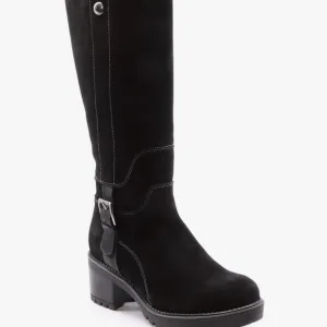 New Bos. &amp; Co. Navy Suede Shearling Lined Waterproof Fashion Boots, Size 38- 7.5