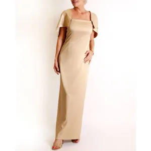 NEW CAMILYN BETH the flora gown in champagne peau de soie