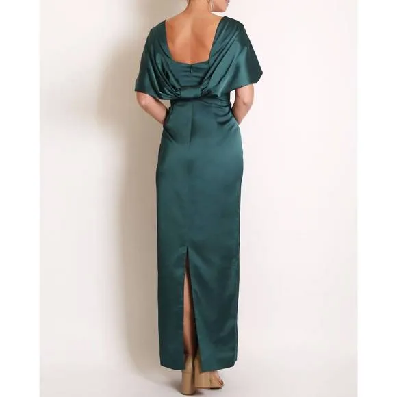 NEW CAMILYN BETH the flora gown in hunter satin