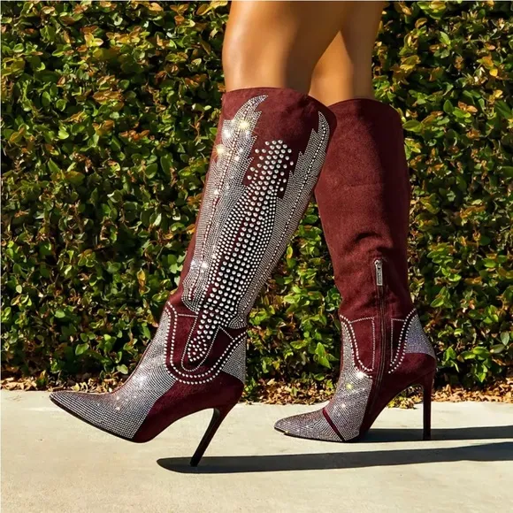 New Cape Robbin Olkley Chocolate Cowboy Knee High Boots