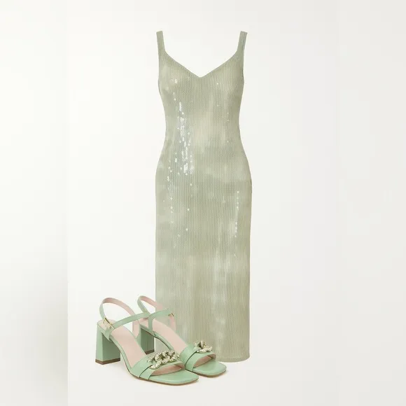 New Caroline Constas Sequin Mesh Toe Die Dress Size Medium