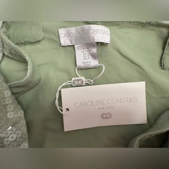 New Caroline Constas Sequin Mesh Toe Die Dress Size Medium