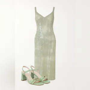 New Caroline Constas Sequin Mesh Toe Die Dress Size Medium