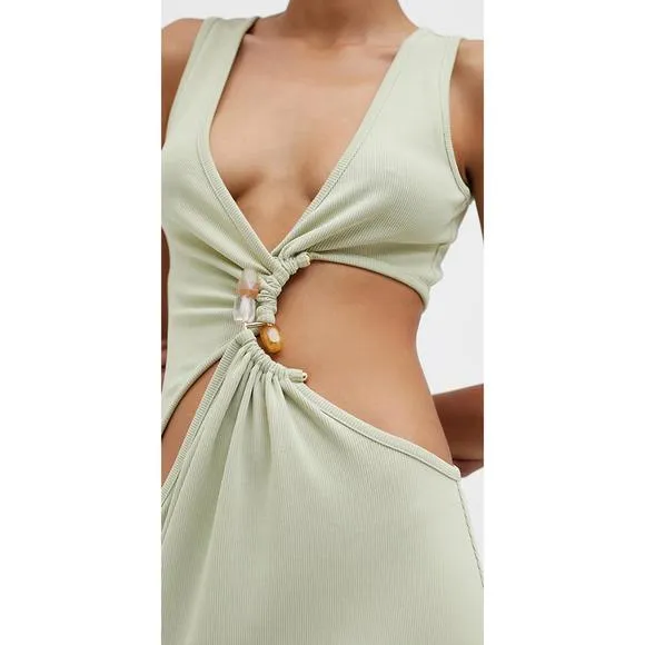 NEW CHRISTOPHER ESBER stone cavern tank dress in pistachio