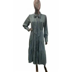 NEW CIEBON ciebon print dress in green/blue