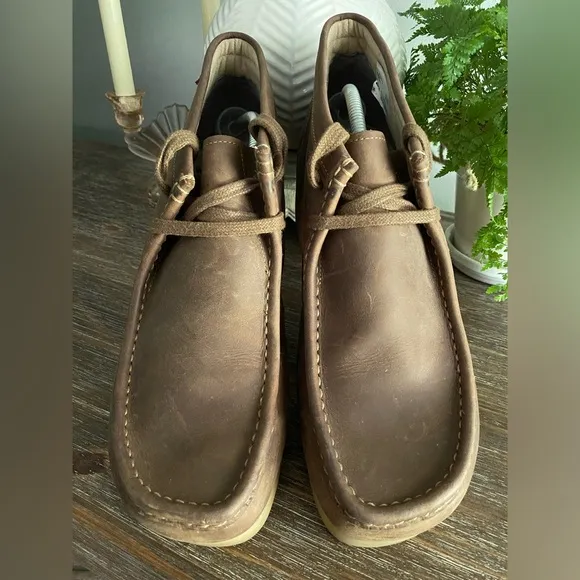*NEW* CLARKS Men’s 13 Beeswax Stinson Hi Brown Leather Ankle Chukka Boots Shoes