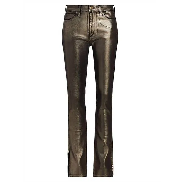 NEW DEREK LAM 10 CROSBY kyle high rise jeans in metallic coated