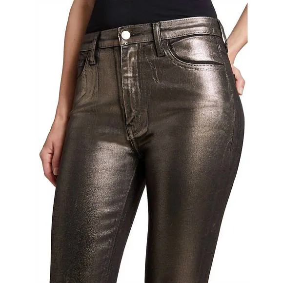NEW DEREK LAM 10 CROSBY kyle high rise jeans in metallic coated