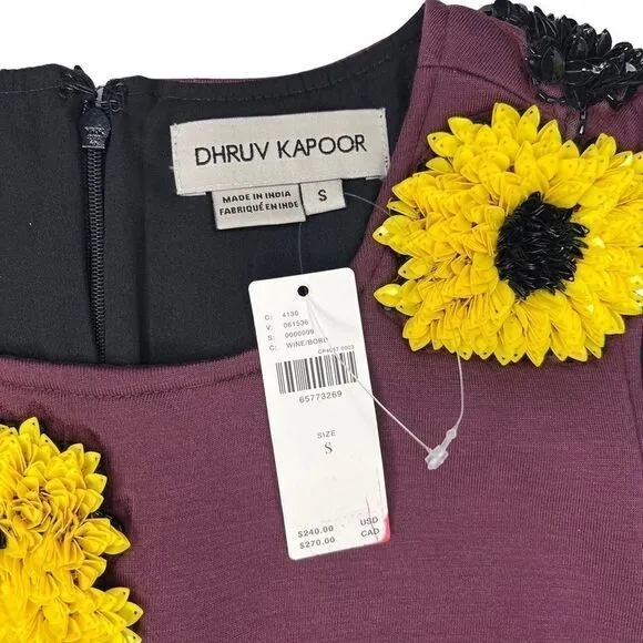 NEW Dhruv Kapoor Anthropologie Sequin Shift Mini Dress Plum