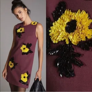 NEW Dhruv Kapoor Anthropologie Sequin Shift Mini Dress Plum