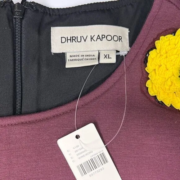 NEW Dhruv Kapoor Anthropologie Sequin Shift Mini Dress Plum