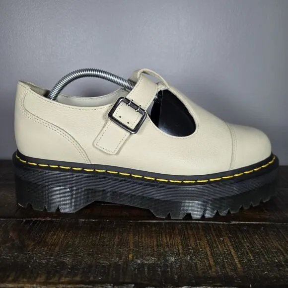 NEW Dr Martens Bethan Womens Size 11 Leather Strap Platform Shoes Smoked Mint