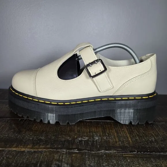 NEW Dr Martens Bethan Womens Size 11 Leather Strap Platform Shoes Smoked Mint