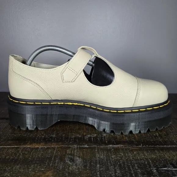 NEW Dr Martens Bethan Womens Size 11 Leather Strap Platform Shoes Smoked Mint