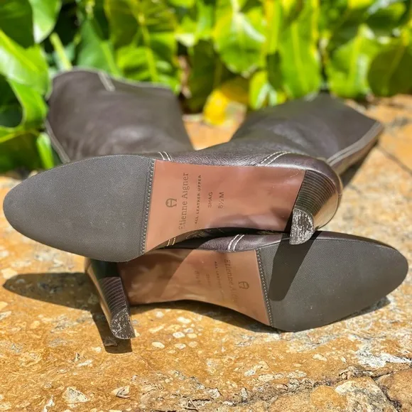 NEW! Etienne Aigner Brown Leather Boots