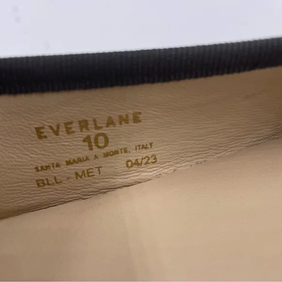 NEW Everlane Black Italian Leather The Day Tie Ballet Flat in Size 10