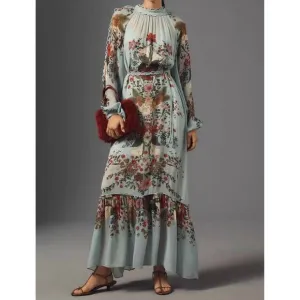 NEW FARM RIO beauty bouquet maxi dress in blue