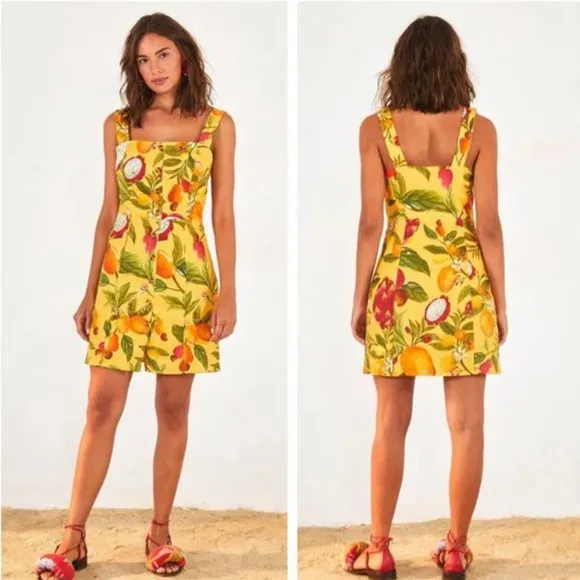 NEW Farm Rio Fruit Lovers Tropical Floral Summer Mini Dress - Size Small
