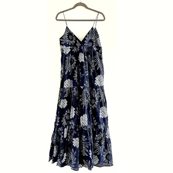 New Figue Julianne Maxi Dress in Daisy Midnight Navy Size S