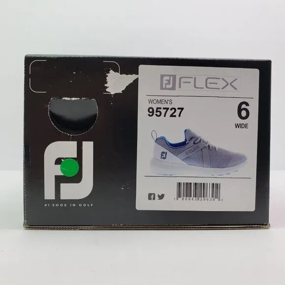 NEW FootJoy FJ Flex Womens Size 6W Gray Blue Athletic Golf Sneaker Shoes 95727