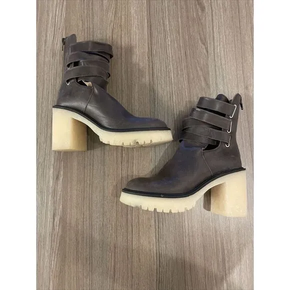 New Free People Jesse Cutout Boots‎ Size 36 MSRP: $198 Leather With Gum Sole