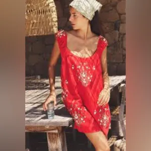New Free People Wildflower Embroidered Mini Dress size S
