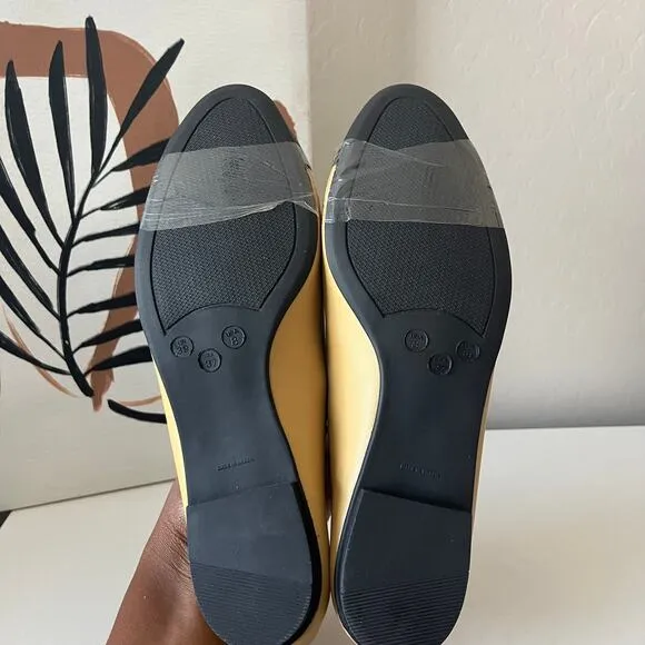 NEW French Sole Tuckernuck Camille Cap Toe Tan Black Leather Flats Size 8