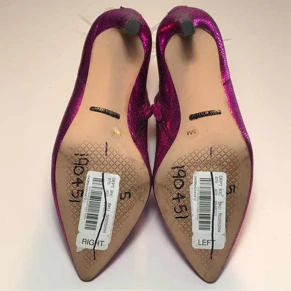NEW Gianni Bini Ezlee Pink Snake Embossed Western Stiletto Heel Booties size 5