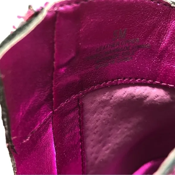 NEW Gianni Bini Ezlee Pink Snake Embossed Western Stiletto Heel Booties size 5