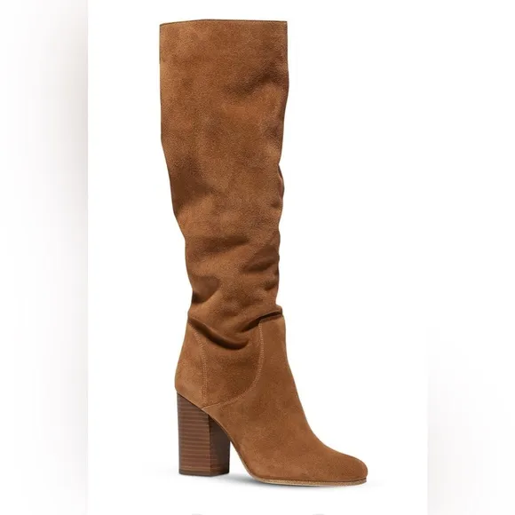New In Box Size 10 Michael Kors Womens Leigh Tan Suede Knee-High Boots