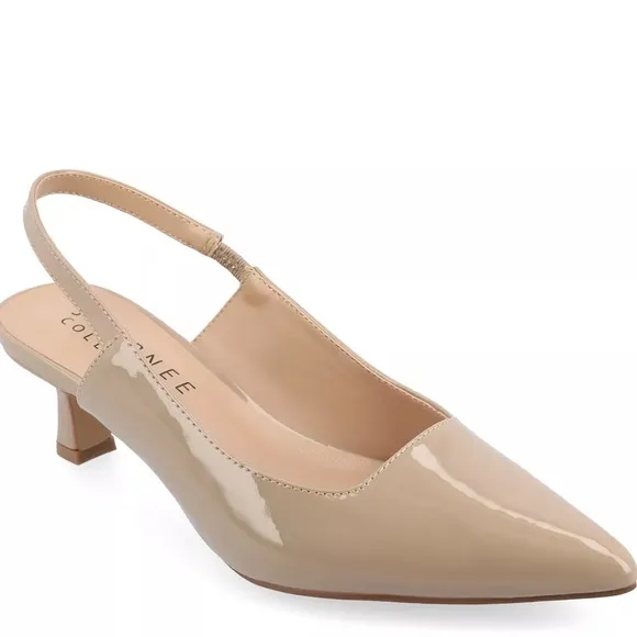 New in Box Women's Journee Paulina Pump Tan Slingback Shoes Sz 12m
