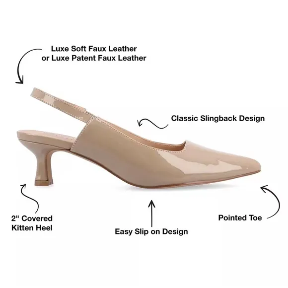 New in Box Women's Journee Paulina Pump Tan Slingback Shoes Sz 12m