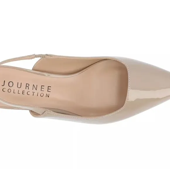 New in Box Women's Journee Paulina Pump Tan Slingback Shoes Sz 12m