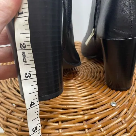NEW Kenneth Cole Justin Leather Heeled Boots Black Leather With Box NWT 8 $239