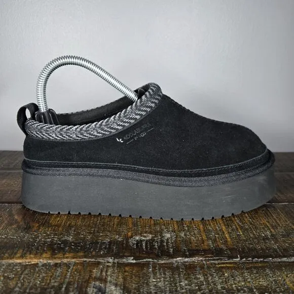 NEW Koolaburra by UGG Burree Platform Womens Size 7 Slipper Shoes Black White