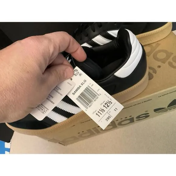 New! Mens Adidas Originals Samba XLG Black/White/Gum Athletic Shoes. Size 11.5.
