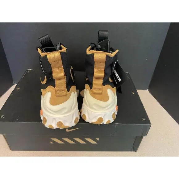 New! Mens Nike React Ianga 'THE10TH' Black / Wheat Athletic Shoes. Size 9. Nice!