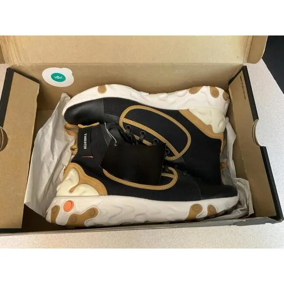 New! Mens Nike React Ianga 'THE10TH' Black / Wheat Athletic Shoes. Size 9. Nice!
