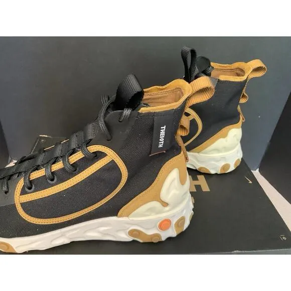 New! Mens Nike React Ianga 'THE10TH' Black / Wheat Athletic Shoes. Size 9. Nice!