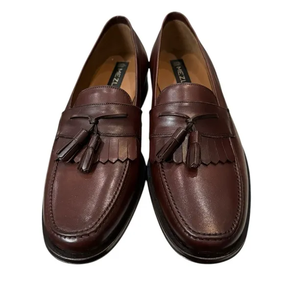 New Mezlan E2391 Cognac Men's Leather Dress Shoes Loafers 8.5