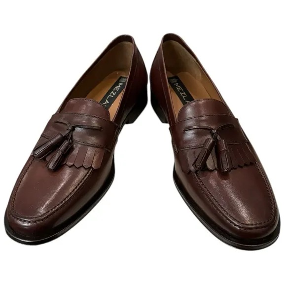 New Mezlan E2391 Cognac Men's Leather Dress Shoes Loafers 8.5