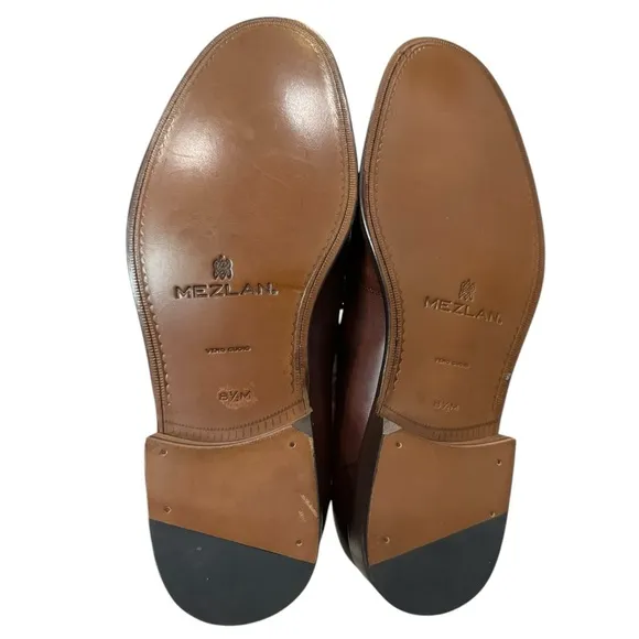 New Mezlan E2391 Cognac Men's Leather Dress Shoes Loafers 8.5