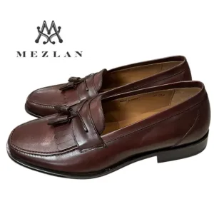 New Mezlan E2391 Cognac Men's Leather Dress Shoes Loafers 8.5
