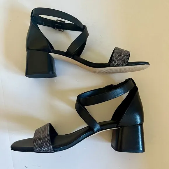 NEW Michael Michael Kors Diane Black Block Heel Sandal Size 6.5