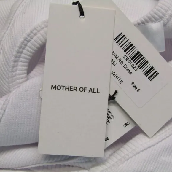 NEW MOTHER OF ALL Womens Midi Dress White Size S Ariel Rib Cut-Out Sleeveless
