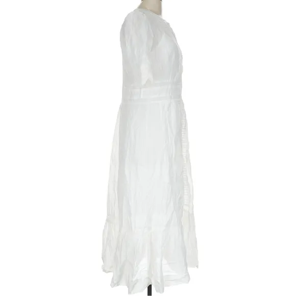 NEW Reformation Oxford Dress 100% Cotton White Prairie  Button Front White Sz10