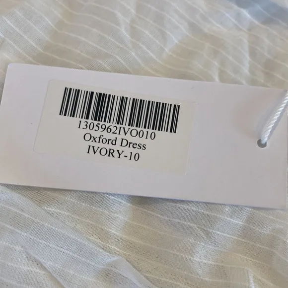 NEW Reformation Oxford Dress 100% Cotton White Prairie  Button Front White Sz10