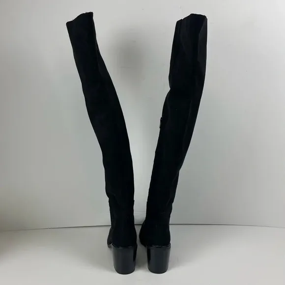 NEW Seychelles Over the Knee High Boots 7.5 Black Heeled Fabric Upper